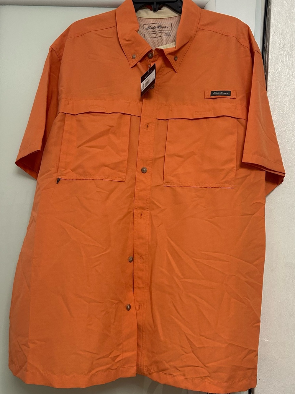 Eddie Bauer Orange Short-Sleeve Lightweight Shirt Jacket